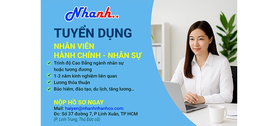 Tuyển dụng: Nhân viên Hành chính – Nhân sự